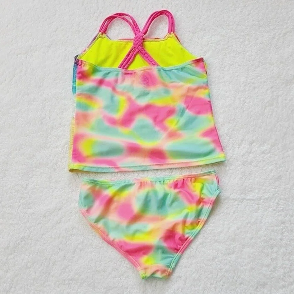 Wonder Nation Girls Sz M 7/8 Unicorn Tankini Bikini 2 Pcs UPF 50+
